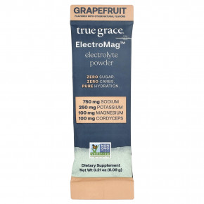 True Grace, ElectroMag™, электролитный порошок, со вкусом грейпфрута, 16 упаковок в стике по 6,09 г (0,21 унции) в Москве - eco-herb.ru | фото