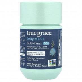 True Grace, мультивитамины для мужчин старше 50 лет, 60 таблеток, которые легко глотать - описание | фото