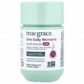 True Grace, One Daily Multivitamin, мультивитамины для женщин старше 40 лет, 30 веганских таблеток - описание | фото
