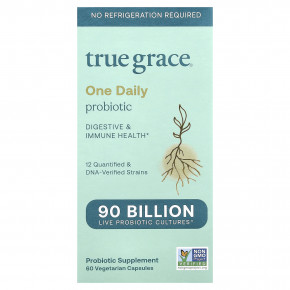 True Grace, One Daily Probiotic, 60 вегетарианских капсул - подробнее True Grace, One Daily Probiotic, 60 вегетарианских капсул - описание
