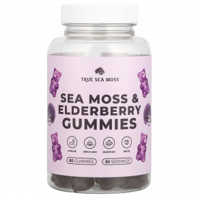 True Sea Moss, Жевательные мармеладки с морским мохом и бузиной, 60 шт. в Москве - eco-herb.ru | фото