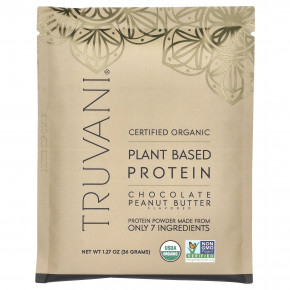Truvani, Plant Based Protein, Chocolate Peanut Butter, 10 Packs, 1.27 oz (36 g) Each в Москве - eco-herb.ru | фото