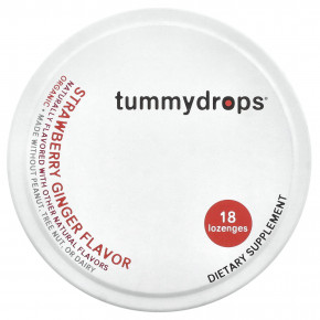 Tummydrops, органические леденцы, клубника и имбирь, 18 пастилок - описание | фото