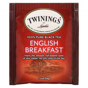 Twinings, 100% чистый черный чай «Английский завтрак», 25 чайных пакетиков, 50 г (1,76 унции) в Москве - eco-herb.ru | фото
