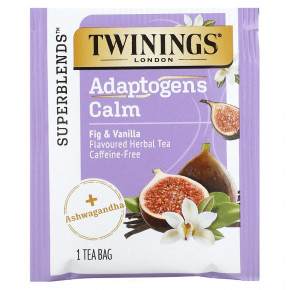 Twinings, Adaptogens Calm, травяной чай, инжир и ваниль, без кофеина, 18 чайных пакетиков, 36 г (1,27 унции) в Москве - eco-herb.ru | фото