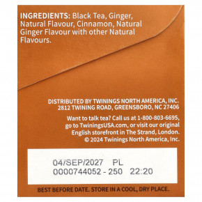 Twinings, ароматизированный черный чай, Gingerbread Joy®, 20 чайных пакетиков, 40 г (1,41 унции) в Москве - eco-herb.ru | фото