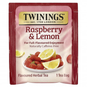Twinings, ароматизированный травяной чай, малина и лимон, без кофеина, 20 чайных пакетиков, 50 г (1,76 унции) в Москве - eco-herb.ru | фото