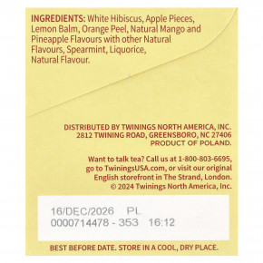 Twinings, ароматизированный травяной чай, манго и ананас, без кофеина, 20 чайных пакетиков, 48 г (1,69 унции) в Москве - eco-herb.ru | изображение Twinings, ароматизированный травяной чай, манго и ананас, без кофеина, 20 чайных пакетиков, 48 г (1,69 унции) в Москве - eco-herb.ru | фото