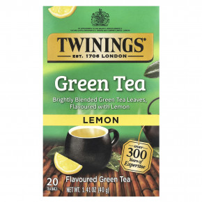 Twinings, Ароматизированный зеленый чай, лимон, 20 чайных пакетиков, 40 г (1,41 унции) в Москве - eco-herb.ru | фото