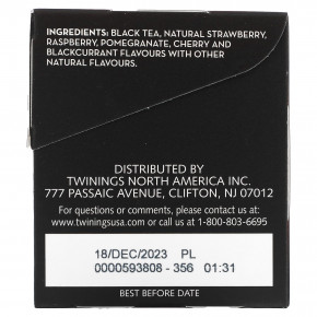 Twinings, черный чай премиального качества, ягодный вкус, 20 чайных пакетиков, 40 г (1,41 унции) (Товар снят с продажи) в Москве - eco-herb.ru | изображение Twinings, черный чай премиального качества, ягодный вкус, 20 чайных пакетиков, 40 г (1,41 унции) (Товар снят с продажи) в Москве - eco-herb.ru | фото