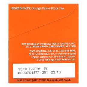 Twinings, чистый черный чай, цейлонский, 20 чайных пакетиков, 40 г (1,41 унции) в Москве - eco-herb.ru | фото