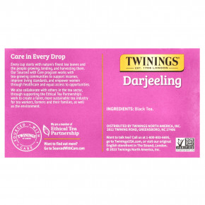 Twinings, Чистый черный чай, Дарджилинг, 50 чайных пакетиков, 100 г (3,53 унции) в Москве - eco-herb.ru | фото