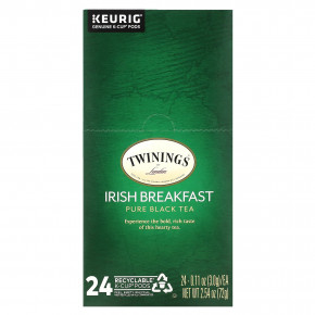 Twinings, Чистый черный чай, ирландский завтрак, 24 капсулы, по 3 г (0,11 унции) в Москве - eco-herb.ru | фото