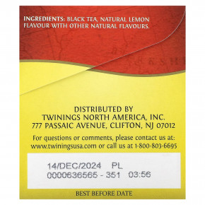 Twinings, English Breakfast, черный чай, лимон, 20 чайных пакетиков 40 г (1,41 унции) (Товар снят с продажи) в Москве - eco-herb.ru | фото