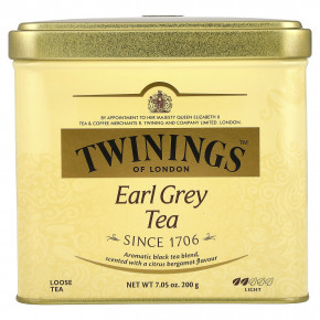 Twinings, Эрл Грей, рассыпной чай, 200 г (7,05 унции) - описание