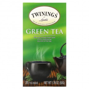 Twinings, Green Tea, 25 Tea Bags, 1.76 oz (50 g) в Москве - eco-herb.ru | фото