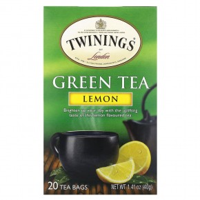 Twinings, Green Tea, Lemon, 20 Tea Bags, 1.41 oz (40 g) в Москве - eco-herb.ru | фото