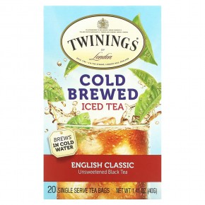 Twinings, Холодный чай , английский классический 20 чайных пакетиков, 1.41 унции (40 г) - описание