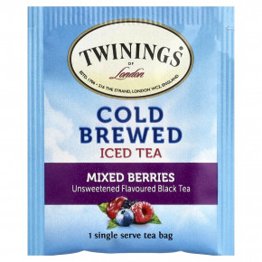 Twinings, холодный холодный чай, черный чай, ягодное ассорти, без подсластителей, 20 порционных чайных пакетиков, 40 г (1,41 унции) в Москве - eco-herb.ru | фото
