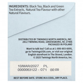 Twinings, холодный холодный чай, черный чай, классический английский, без подсластителей, 20 чайных пакетиков, 40 г (1,41 унции) в Москве - eco-herb.ru | фото
