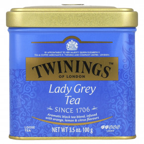 Twinings, Lady Grey, рассыпной чай, 100 г (3,5 унции) - описание
