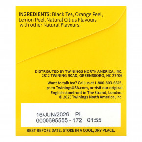 Twinings, Леди Грей®, ароматизированный черный чай, 20 чайных пакетиков, 40 г (1,41 унции) в Москве - eco-herb.ru | фото