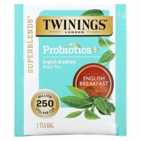 Twinings, Probiotics Black Tea, English Breakfast, 18 чайных пакетиков, 45 г (1,59 унции) в Москве - eco-herb.ru | фото