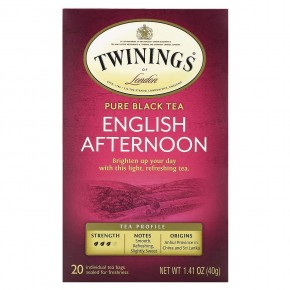 Twinings, Pure Black Tea, English Afternoon, 20 Tea Bags, 1.41 oz (40 g) в Москве - eco-herb.ru | фото