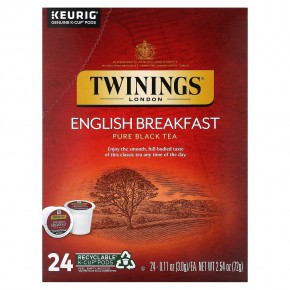 Twinings, Pure Black Tea, English Breakfast, 24 Cups, 0.11 oz (3 g) Each в Москве - eco-herb.ru | фото