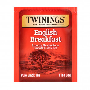 Twinings, Pure Black Tea, English Breakfast, 50 чайных пакетиков, 100 г (3,53 унции) в Москве - eco-herb.ru | фото