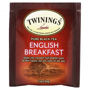 Twinings, Pure Black Tea, English Breakfast, 50 чайных пакетиков, 100 г (3,53 унции) в Москве - eco-herb.ru | фото