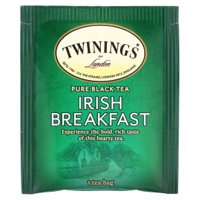 Twinings, Pure Black Tea, ирландский завтрак, 20 чайных пакетиков, 40 г (1,41 унции) в Москве - eco-herb.ru | фото