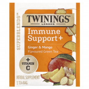 Twinings, Superblends ™, поддержка иммунитета и зеленый чай, имбирь и манго, 16 чайных пакетиков, 32 г (1,12 унции) в Москве - eco-herb.ru | изображение Twinings, Superblends ™, поддержка иммунитета и зеленый чай, имбирь и манго, 16 чайных пакетиков, 32 г (1,12 унции) в Москве - eco-herb.ru | фото