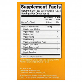 Twinings, Superblends™, поддержка иммунитета, травяной чай с гибискусом и бузиной, ежевика, без кофеина, 16 чайных пакетиков, 32 г (1,12 унции) в Москве - eco-herb.ru | фото