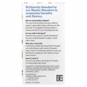 Twinings, Superblends™, травяной чай с пассифлорой, пряное яблоко и ваниль, без кофеина, 18 чайных пакетиков, 27 г (0,95 унции) (Товар снят с продажи) в Москве - eco-herb.ru | изображение Twinings, Superblends™, травяной чай с пассифлорой, пряное яблоко и ваниль, без кофеина, 18 чайных пакетиков, 27 г (0,95 унции) (Товар снят с продажи) в Москве - eco-herb.ru | фото