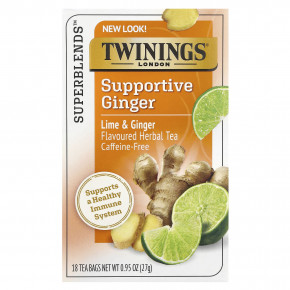 Twinings, Support, травяной чай из белого гибискуса, лайм и имбирь, без кофеина, 18 чайных пакетиков, 27 г (0,95 унции) (Товар снят с продажи) в Москве - eco-herb.ru | изображение Twinings, Support, травяной чай из белого гибискуса, лайм и имбирь, без кофеина, 18 чайных пакетиков, 27 г (0,95 унции) (Товар снят с продажи) в Москве - eco-herb.ru | фото