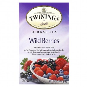 Twinings, травяной чай, дикие ягоды, без кофеина, 20 чайных пакетиков, 40 г (1,41 унции) - описание
