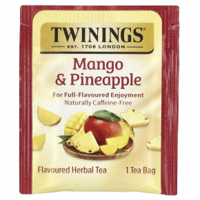 Twinings, Травяной чай, манго и ананас, без кофеина, 20 чайных пакетиков, 48 г (1,69 унции) в Москве - eco-herb.ru | фото