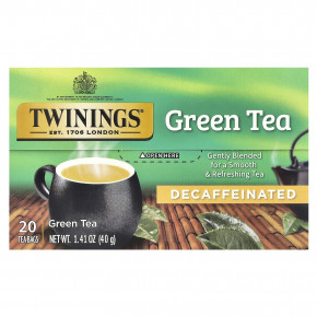 Twinings, зелёный чай, без кофеина, 20 чайных пакетиков, 40 г (1,41 унции) в Москве - eco-herb.ru | фото