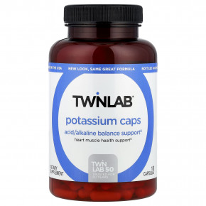 Twinlab, Калий в капсулах, 180 капсул (99 мг в каждой капсуле) - описание | фото