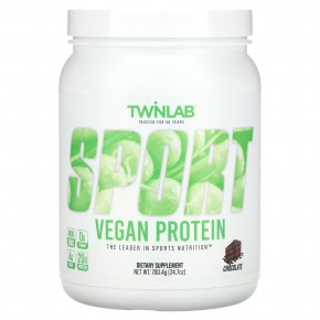 Twinlab, Sport, веганский протеин, шоколад, 700,4 г (24,7 унции) - описание