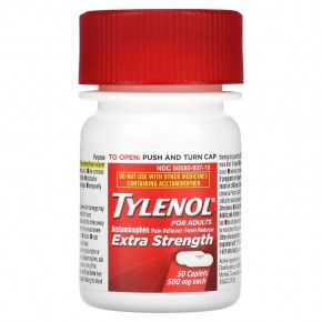 Tylenol, Extra Strength, ацетаминофен, обезболивающее, средство для снижения температуры для взрослых, 500 мг, 50 капсул в Москве - eco-herb.ru | фото