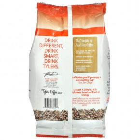 Tylers Coffees, Органический кофе, цельные зерна, без кофеина, 12 унций в Москве - eco-herb.ru | фото