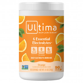 Ultima Replenisher, 6 Essential Electrolytes, ежедневная смесь для приготовления электролитов, апельсин, 315 г (11,1 унции) - описание | фото