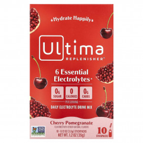 Ultima Replenisher, 6 Essential Electrolytes, ежедневная смесь для приготовления электролитов, вишня и гранат, 10 пакетиков по 3,5 г (0,12 унции) в Москве - eco-herb.ru | фото