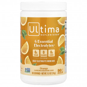 Ultima Replenisher, 6 Essential Electrolytes, ежедневная смесь для приготовления электролитов, апельсин, 315 г (11,1 унции) - описание | фото