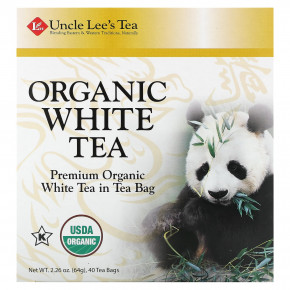 Uncle Lee's Tea, органический белый чай, 40 чайных пакетиков, 64 г (2,26 унции) - описание | фото