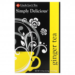 Uncle Lee's Tea, Simply Delicious, чай с имбирем, 18 чайных пакетиков, 32,4 г (1,14 унции) - описание | фото