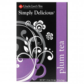 Uncle Lee's Tea, Simply Delicious, сливовый чай, 18 чайных пакетиков, 32,4 г (1,14 унции) - описание