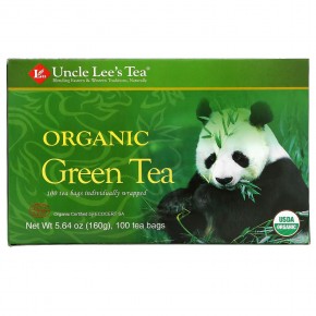 Uncle Lee's Tea, органический зеленый чай, 100 чайных пакетиков, 160 г (5,64 унции) в Москве - eco-herb.ru | фото